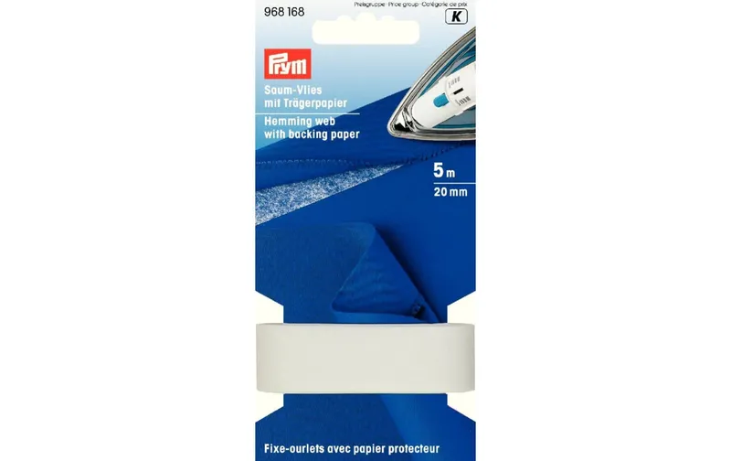 Prym Vlies Trägerpapier Saum 20 mm, bianco