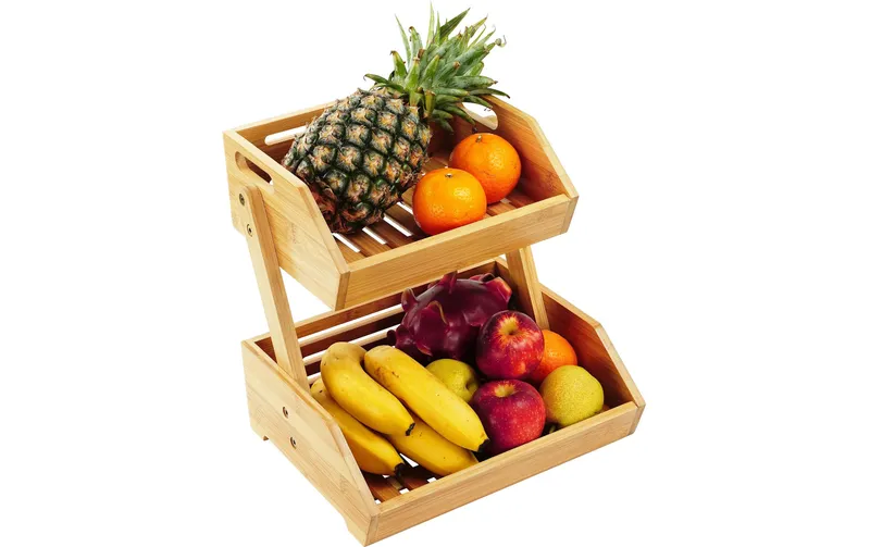 relaxdays Etagere pour Obst 2er, Hellbraun