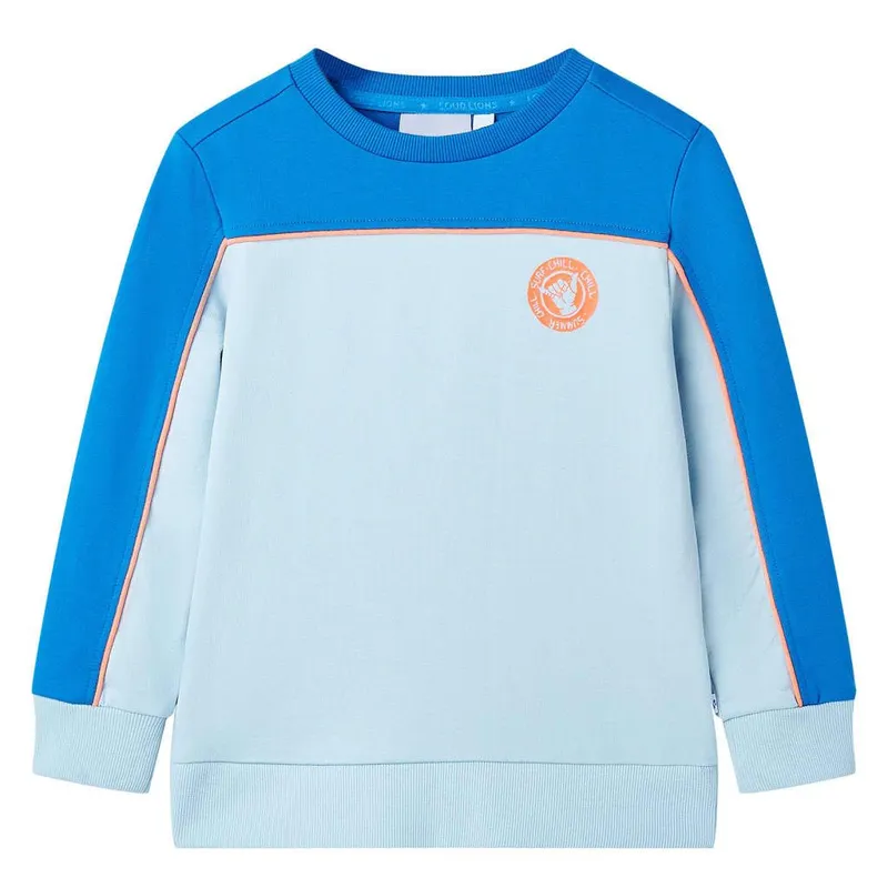 Sweatshirt pour enfants bleu vif et bleu clair 140