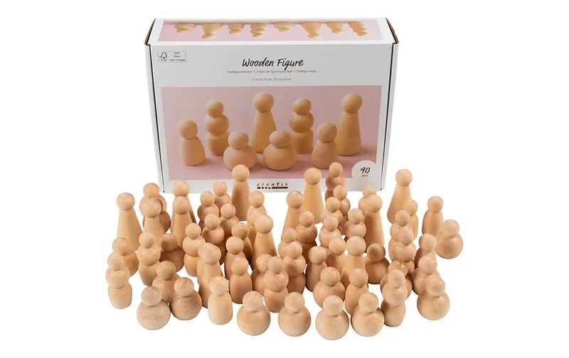 Creativ Company Holzartikel Kegelfigur 5-8 cm, 90 pieces