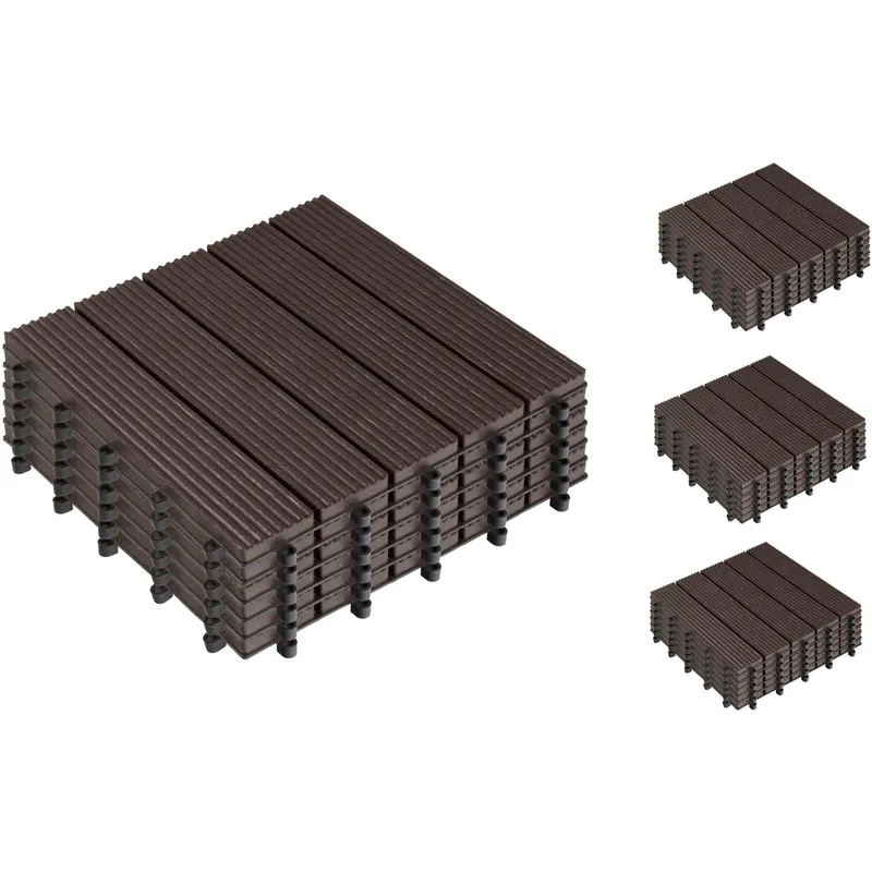 COCON Balkon-& Terrassenplatten marrone, 4 Pack à 6 pezzi