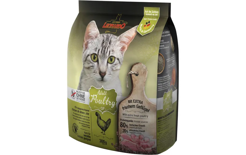 Leonardo Cat Food Trockenfutter Adult Geflügel, 300 g