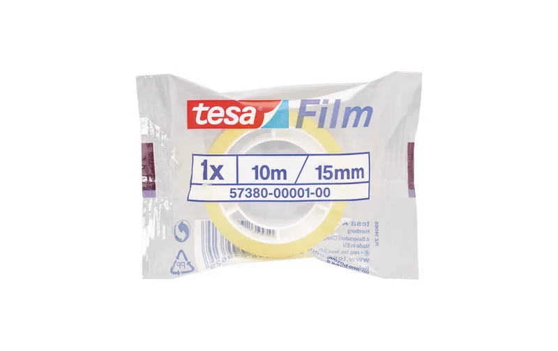 tesa Klebeband Standard 15 mm x 10 m, 1 Rolle transparent