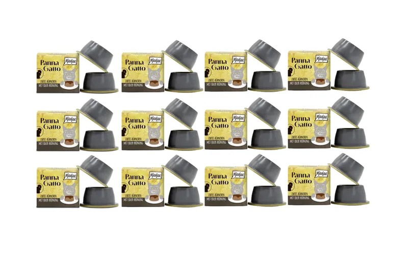 Mjamjam Panna Gatto Hühnchen con edler Krönung, 12x 2 x 80 g