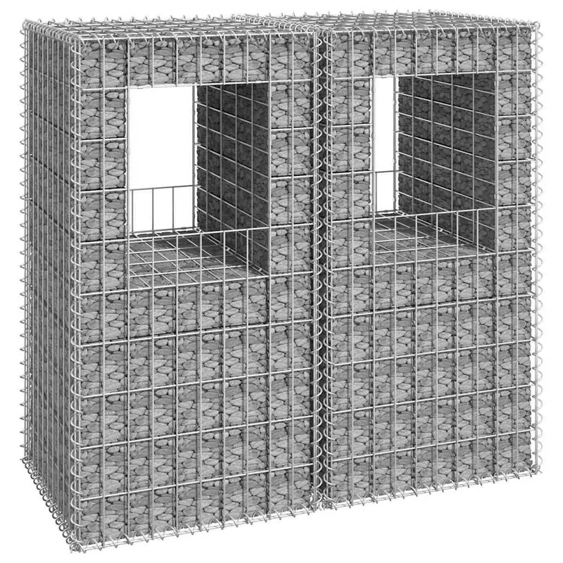 Poteaux à panier de gabion 2 pcs 50x50x100 cm Fer