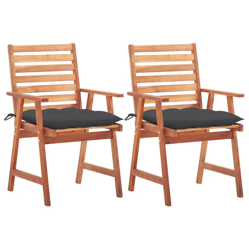 Garten-Essstühle 2 Stk. mit Kissen legno massiccio acacia