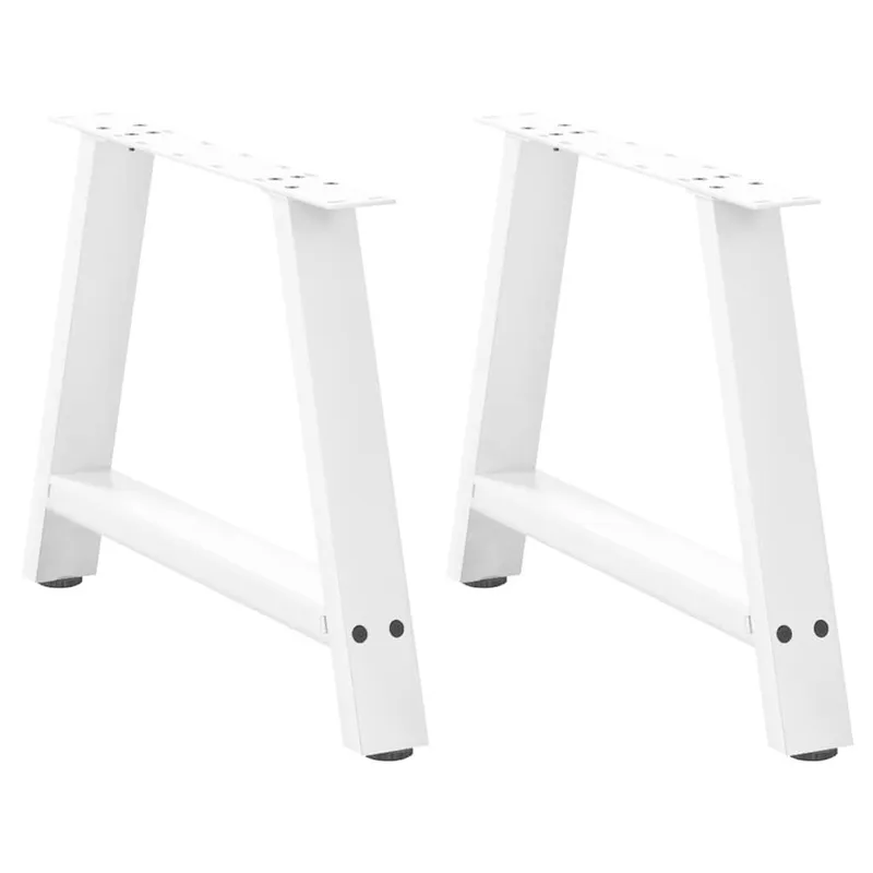 Couchtischbeine A-Form 2 Stk. bianco 60x(42-43) cm Stahl