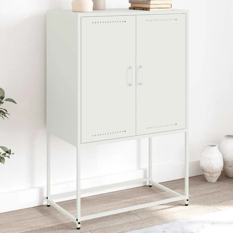 Highboard Weiß 68,5x38,5x107 cm Stahl