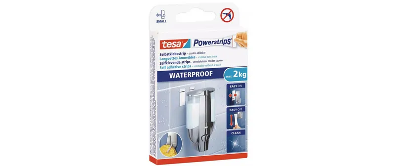 tesa Klebeband Waterproof Large 2 kg, 50 mm x 0.05 m, bianco