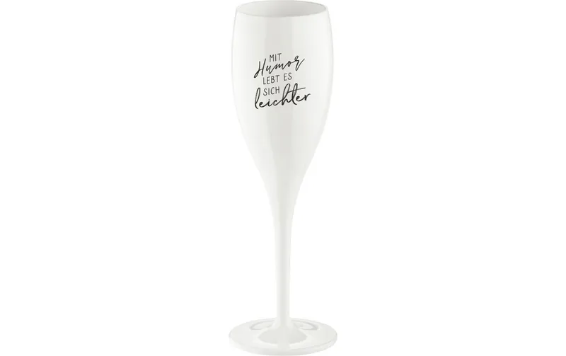 Koziol Sektglas Superglas Mit Humor lebt 100 ml, 1 pieces, white