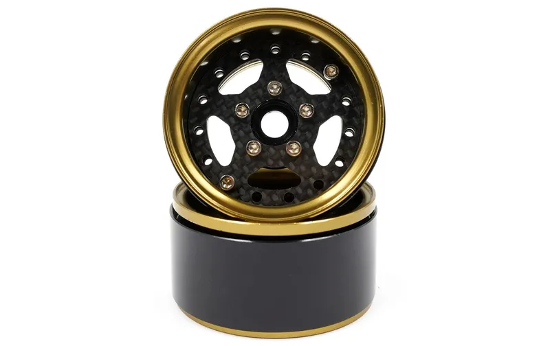 Yeah Racing Felgen Aluminium 5-Speichen Gold Titanium 1.9" 2 Stück