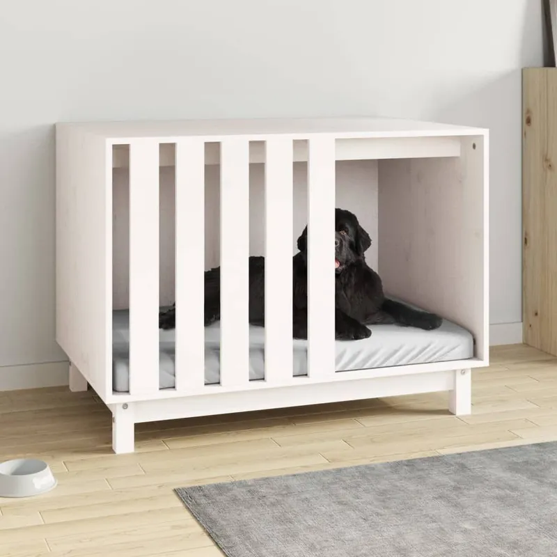 Hundehütte bianco 90x60x67 cm legno massiccio pino