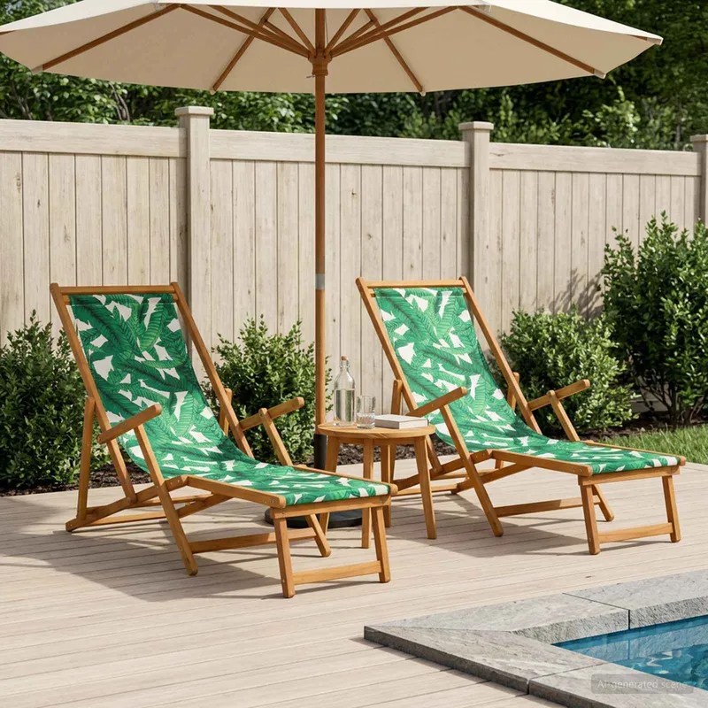 Klappbare Sonnenliege 2 pcs 3 Position Massives Eukalyptus Holz