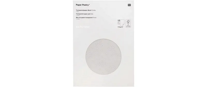 Rico Design transparentpapier Punkte A4, 113 g/m², 1 pieces, Silber