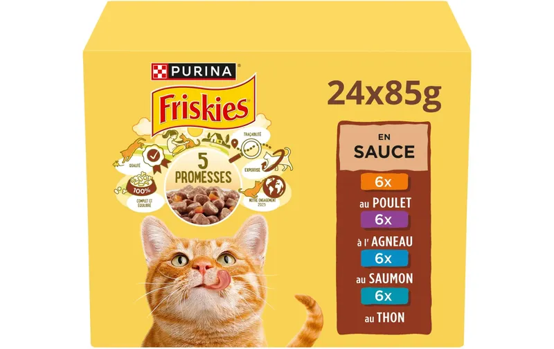 Purina Friskies Nassfutter Adult Fleisch Fisch in Sauce 24 x 85 g