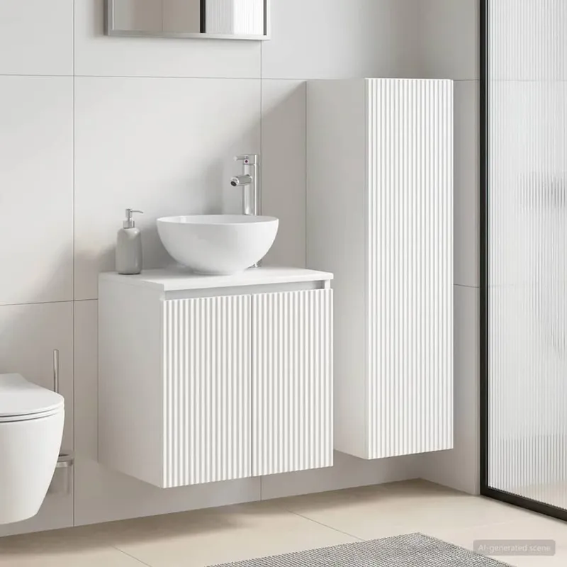 Badezimmermöbel-Set 2 stk. Weiß 33 x 34,5 x 100 cm