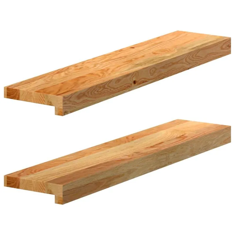 Appuis de fenêtre 2 pcs marron clair bois de chêne massif
