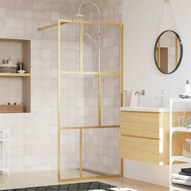 Paroi de douche avec verre ESG transparent doré 80x195 cm