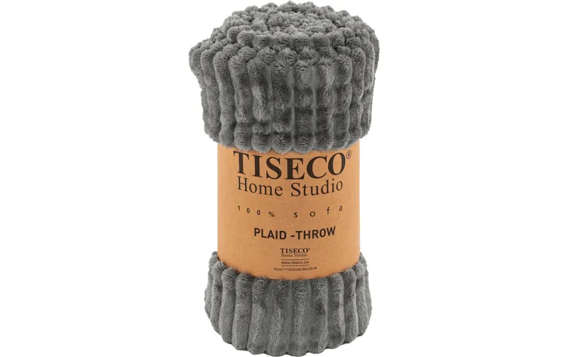 Tiseco Decke Ribble Mikroflanell 160 x 130 cm, gris