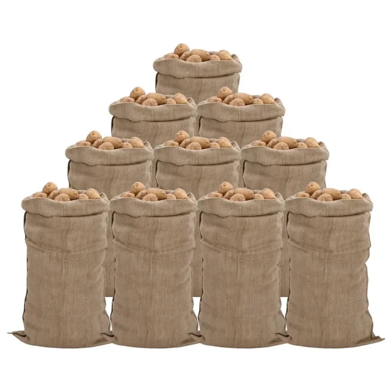 Jutesäcke 10 Stück 65 x 135 cm 100 % Jute 340 g/m²