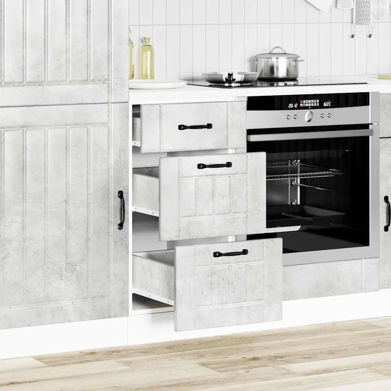 Küchen-Unterschrank Lucca Betongrau Holzwerkstoff