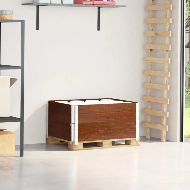 Paletten-Aufsatzrahmen 2 Stk. brown 80x60 cm solid pine wood