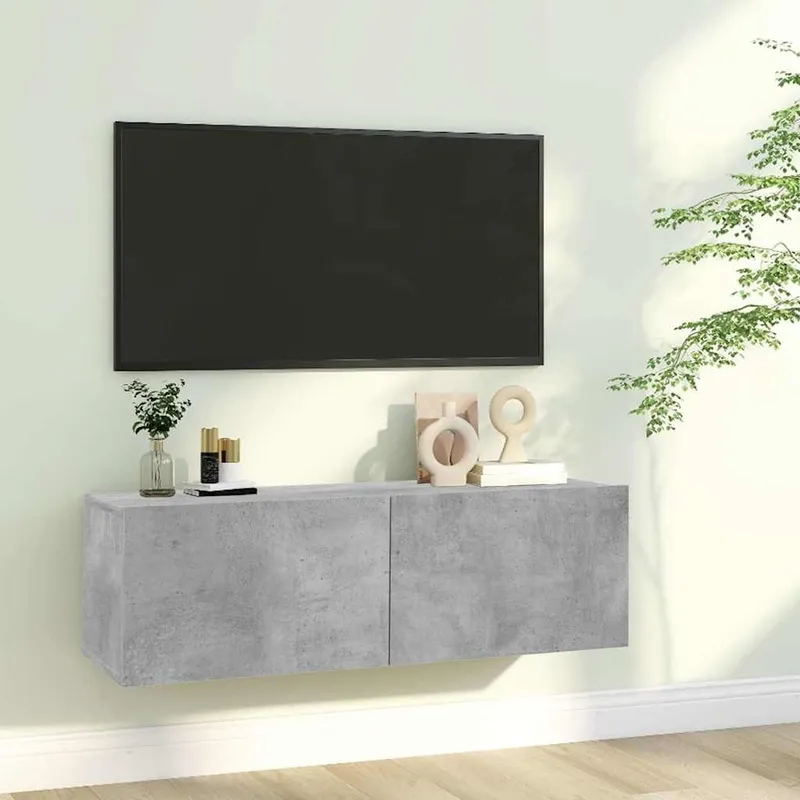 TV-Schrank Betongrau 100x30x30 cm derivato del legno