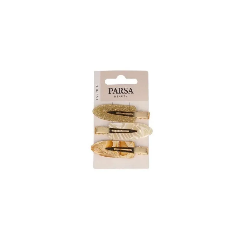 Parsa Beauty Haarclips Beige/Braun 3 Stück