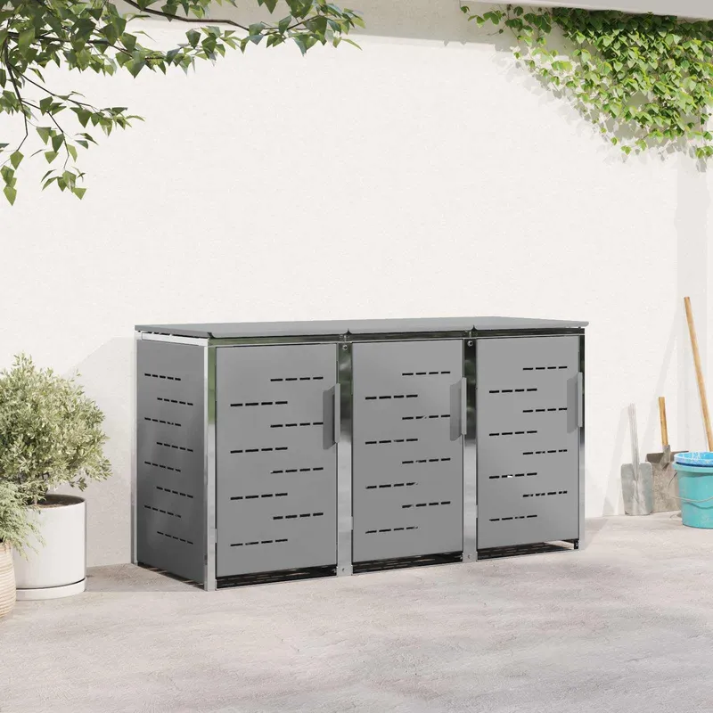 Stockage de bac à déchets Acier inoxydable Gris
