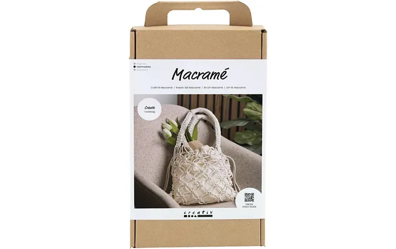 Creativ Company Bastelset Macramé Tasche bianco