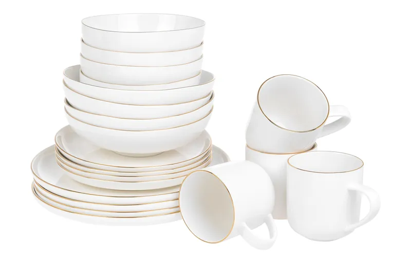 FURBER Speise-Service 20-teilig, Weiss/Gold