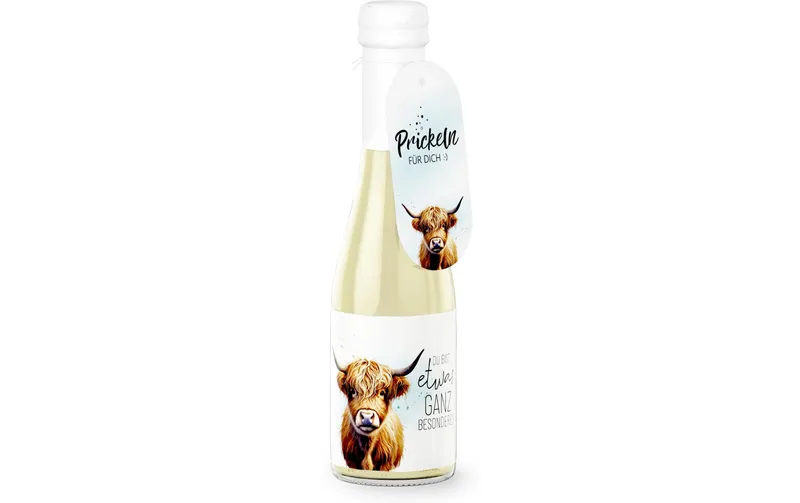 Trendcompany Geschenkidee Schaumwein Besonderes Hochlandrind 0.2 L