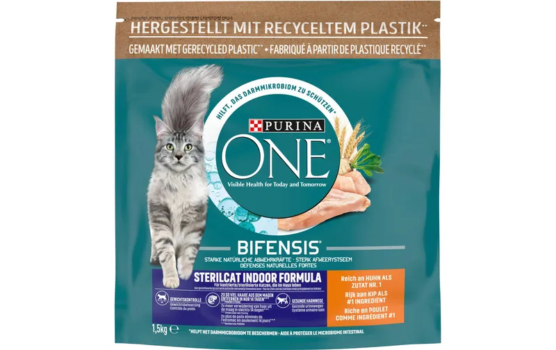 Purina ONE Trockenfutter Sterilcat Indoor Huhn, 1.5 kg