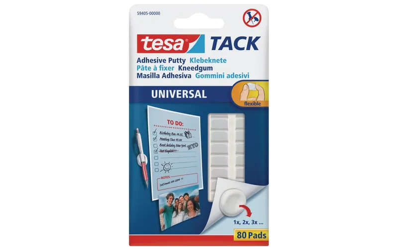 tesa Klebeknete TACK Universal 80 pièces, blanc