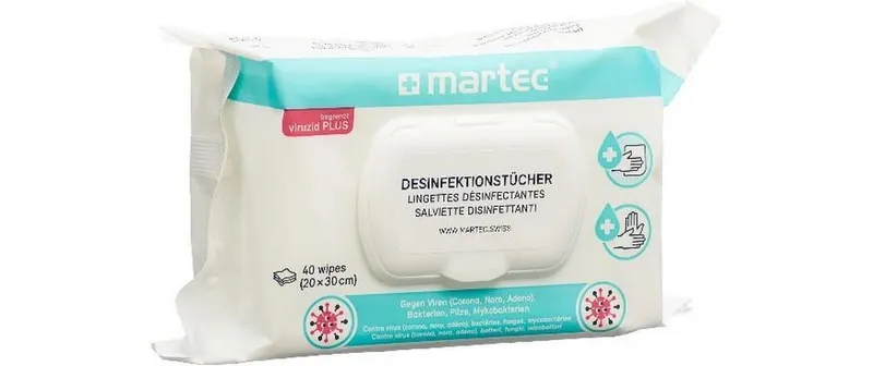 Martec Desinfektionstücher pour die Hände avec Aloe Vera 40 pièces
