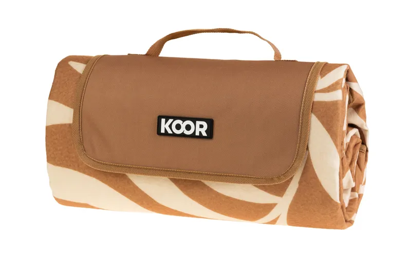 KOOR Picknickdecke Leaves, brun 135 x 160 cm