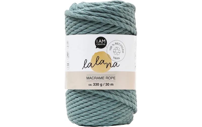 lalana Wolle Makramee Rope 5 mm, 330 g, bluegrau