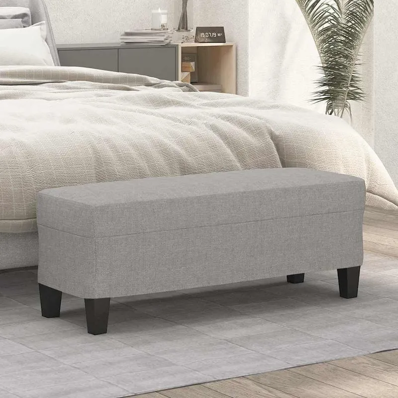 Sitzbank Hellgrau 100x35x41 cm tessuto