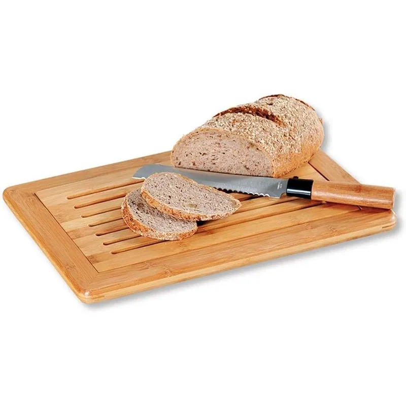 Kesper Brotschneidebrett Bambus mit Krümelfach 42 x 28 x 2 cm