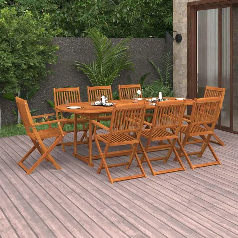 9-tlg. Garten-Essgruppe 220x90x75 cm legno massiccio acacia