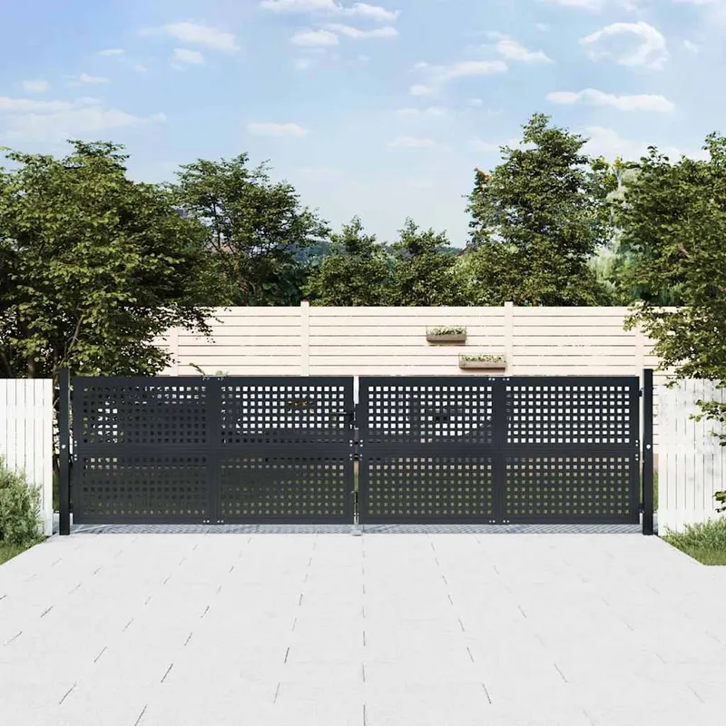 Gartentor Anthrazit 400x75 cm Stahl