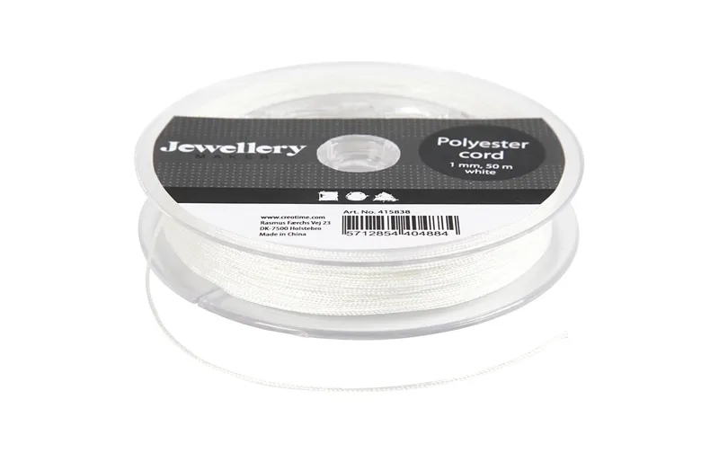 Creativ Company Kordel aus Polyester 1 mm weiss 50 m