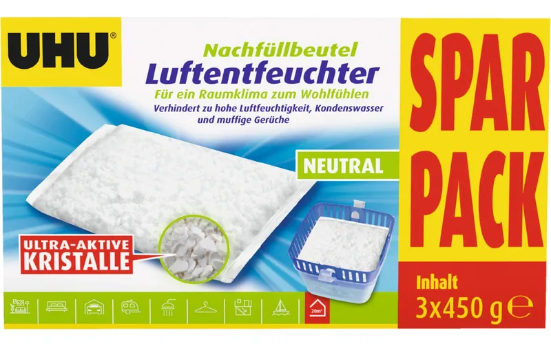 UHU Luftentfeuchter Nachfüllbeutel 3 x 450 g