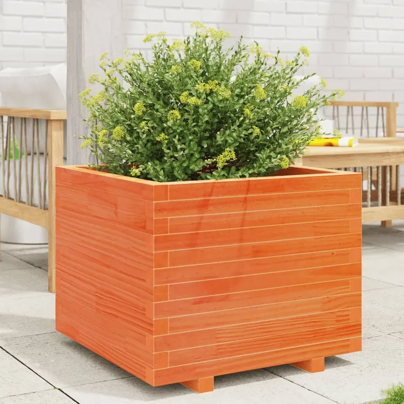 planter Wachsbraun 60x60x49,5 cm solid pine wood