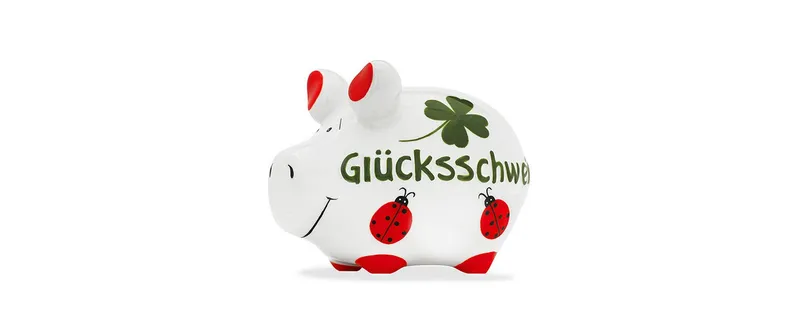 G. Wurm Spardose Glücksschwein 12.5 x 9 x 9 cm