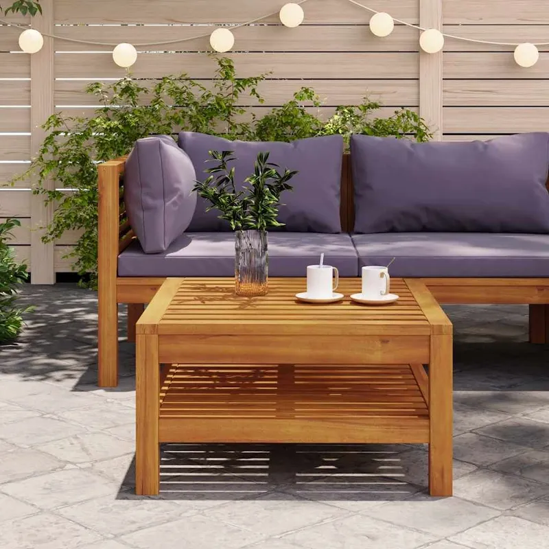 Couchtisch 65x65x35 cm Massivholz Akazie