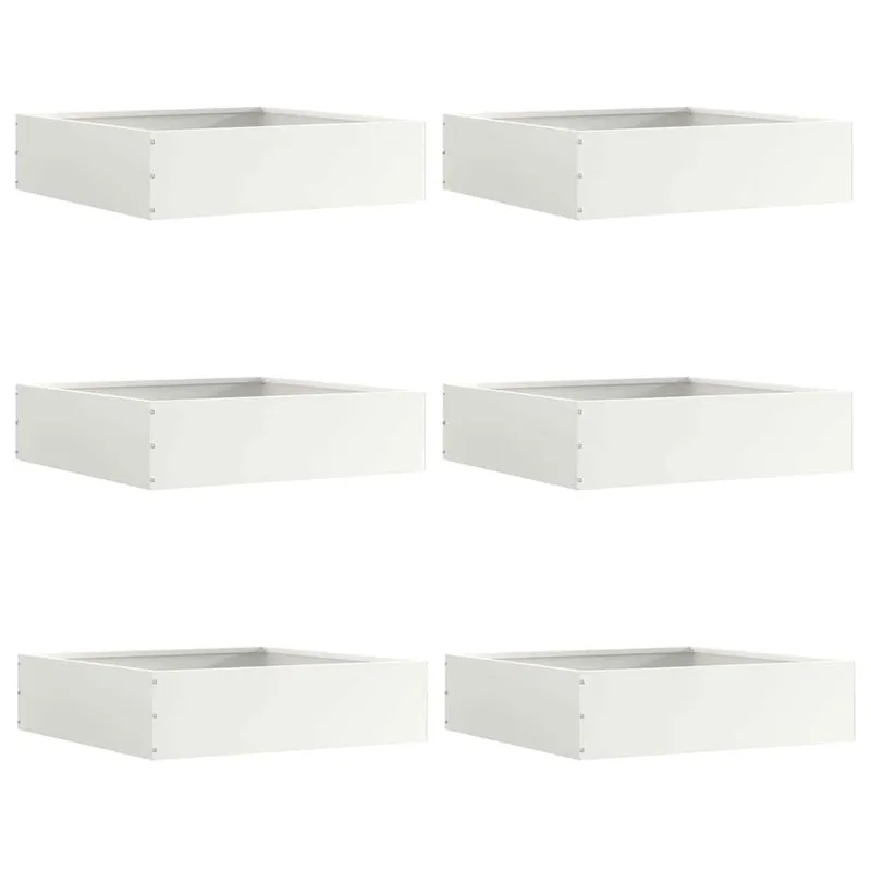 Rasenkante 6 stk. 50 x 50 x 13 cm Stahl bianco