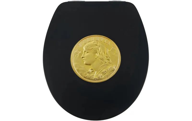 diaqua® Toilettensitz Gondo Schwarz/Gold