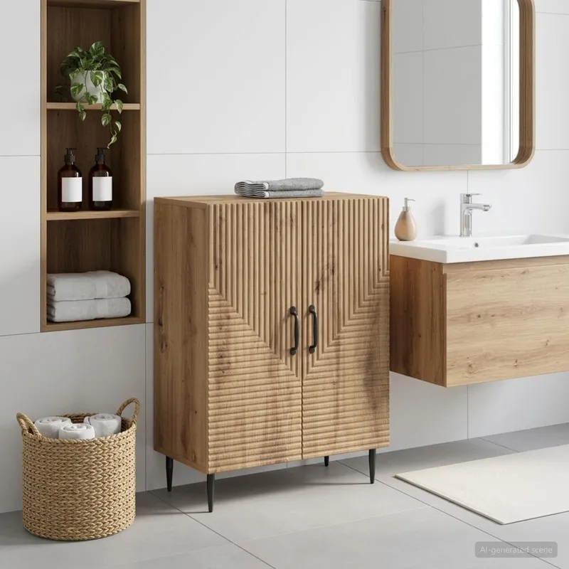 Badezimmer Aufbewahrungsschrank HAARLEM Artisan-Eiche
