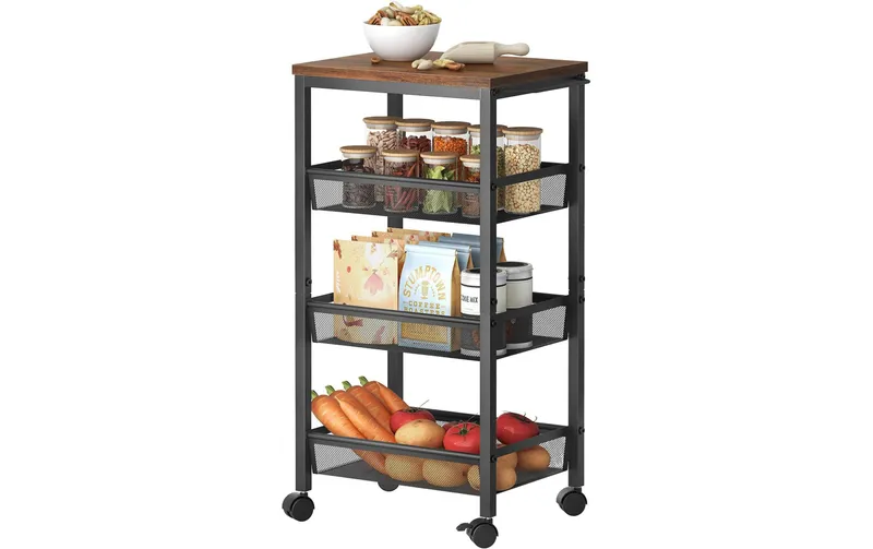 relaxdays Nischenwagen 77 x 22 x 45.5 cm nero